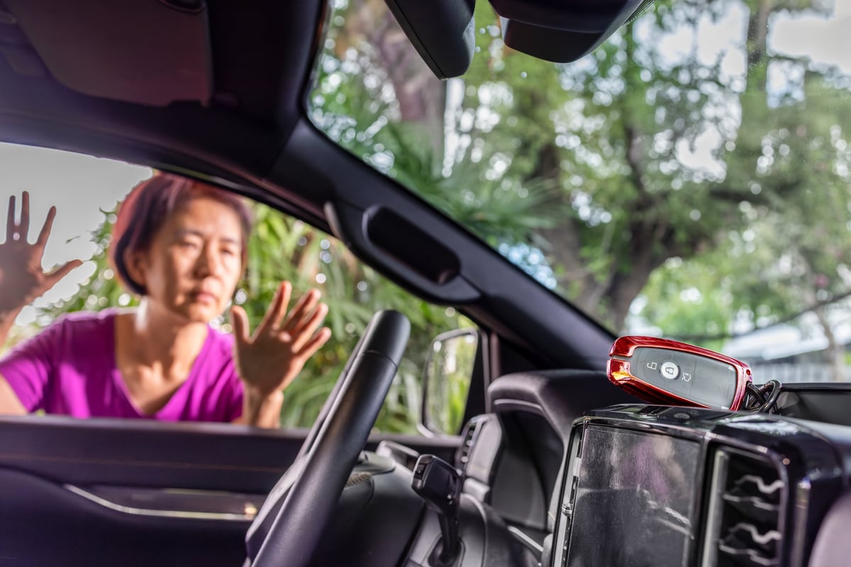 Woman forgot her key inside locked car