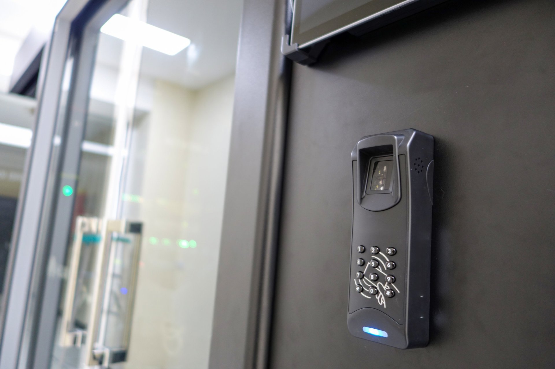 Modern access control system with biometric fingerprint reader