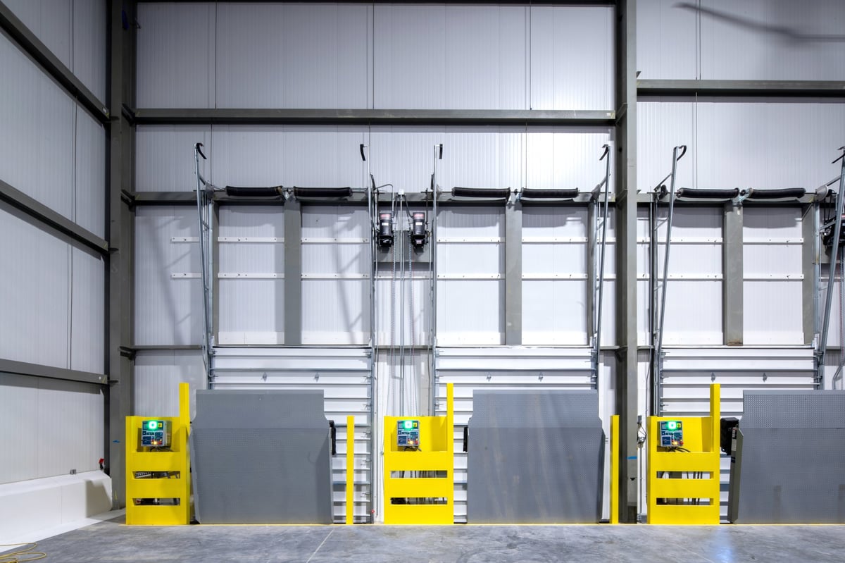 Cold storage industrial freezer warehouse loading docks