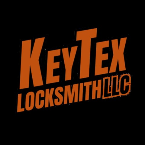 KeyTex Locksmith LLC logo in orange text on black background